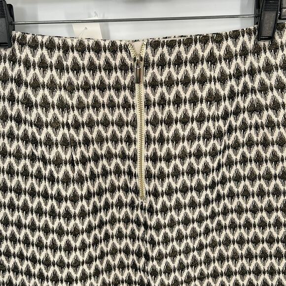 Loft Women's Black & White Print Zipper Back Skirt Size 8 - Picture 6 of 11